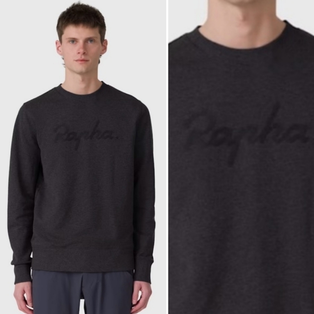 Rapha Logo Sweatshirt Men's Small Black 3d Print Spell Out Monochrome Pullover‎